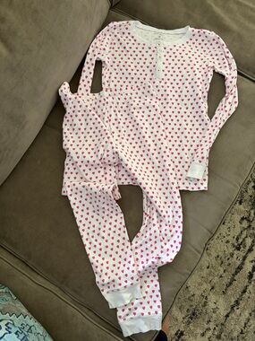 Roller Rabbit kids White and red Heart Pajama Set